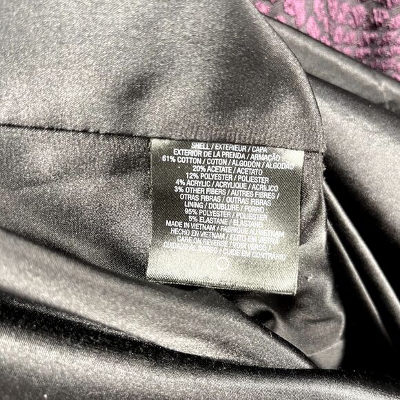 Tahari Dress Women 6 Purple Sheath Short Sleeve round neck lined back zipped - Picture 12 of 16